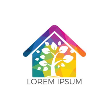 Ağaç evi logo tasarımı. Eko ev konsepti.