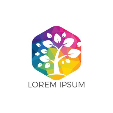 Ağaç vektör logo tasarımı. Ağaç simgesi modern sembolü.
