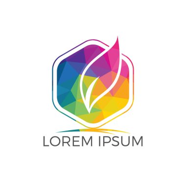 Yeşil yaprak ekoloji doğa eleman vektör logosu. Yaprak logo ve soyut organik yaprak logosu.