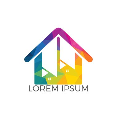 Emlak logo tasarımı. Logo simge veya aynî veya bina inşaat iş simgesi.