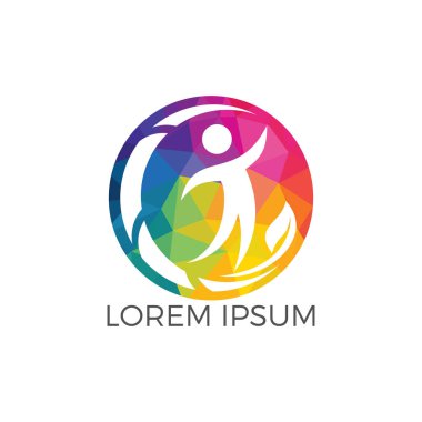 İnsan sağlık logo tasarımı. Sağlık vektör logo konsept illüstrasyon. Klinik ve hastane, Tıp Merkezi, doktor için logo tasarım şablonu.