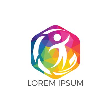 İnsan sağlık logo tasarımı. Sağlık vektör logo konsept illüstrasyon. Klinik ve hastane, Tıp Merkezi, doktor için logo tasarım şablonu.