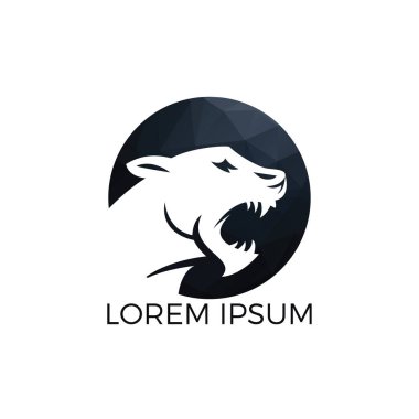 Kükreyen Tiger logo tasarımı. Kükreyen Predator işareti. Zarif kaplan baş vektör.
