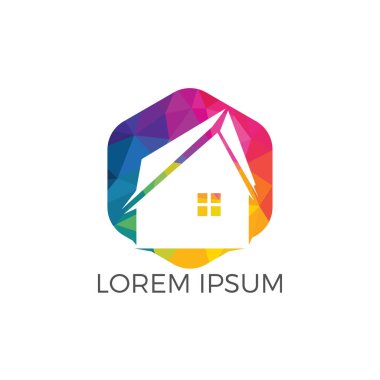 Emlak logo tasarımı. Logo simge veya aynî veya bina inşaat iş simgesi.