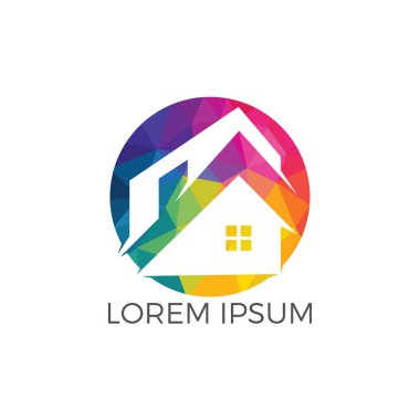 Emlak logo tasarımı. Logo simge veya aynî veya bina inşaat iş simgesi.