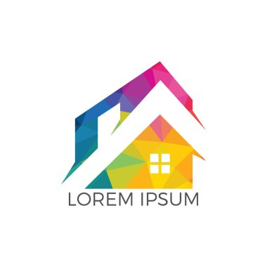 Emlak logo tasarımı. Logo simge veya aynî veya bina inşaat iş simgesi.