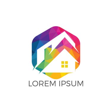 Emlak logo tasarımı. Logo simge veya aynî veya bina inşaat iş simgesi.