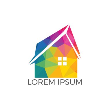 Emlak logo tasarımı. Logo simge veya aynî veya bina inşaat iş simgesi.