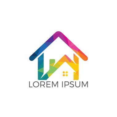 Emlak logo tasarımı. Logo simge veya aynî veya bina inşaat iş simgesi.