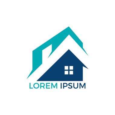 Emlak logo tasarımı. Logo simge veya aynî veya bina inşaat iş simgesi.