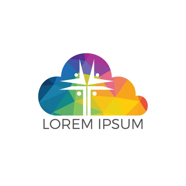 Oamenii Biserica Nor Forma Logo Design Logo Șablon Pentru Biserici — Vector de stoc