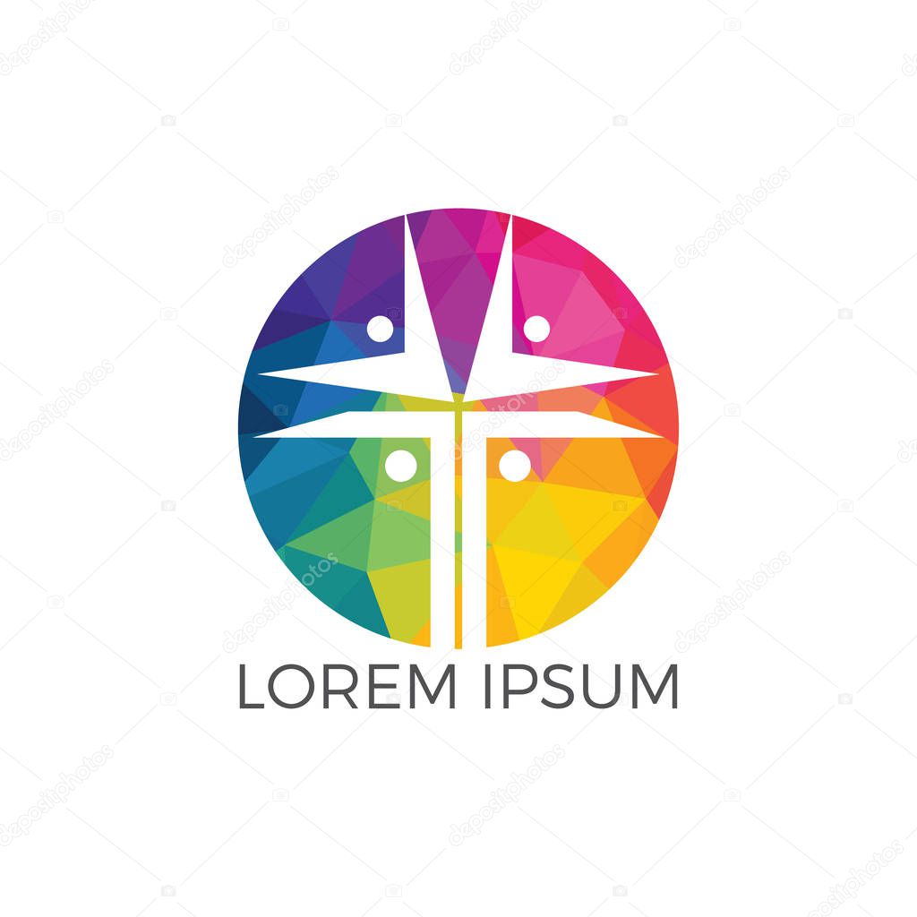 People church vector logo design template. Church and Christian organization logo.