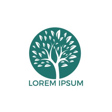 Yeşil ağaç vektör logo tasarımı. Doğal ürün, organik Dükkanı, ekoloji şirket, alternatif tıp, yeşil birlik, Bahçe, tarım, orman vb. 