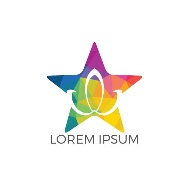 Soyut yıldız şekli lotus çiçek logo tasarımı. Yoga ve spa Güzellik logo tasarım şablonu. 