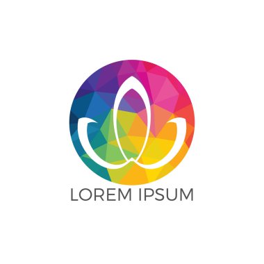 Lotus çiçeği logo tasarlamak. Yoga ve spa Güzellik logo tasarım şablonu. 