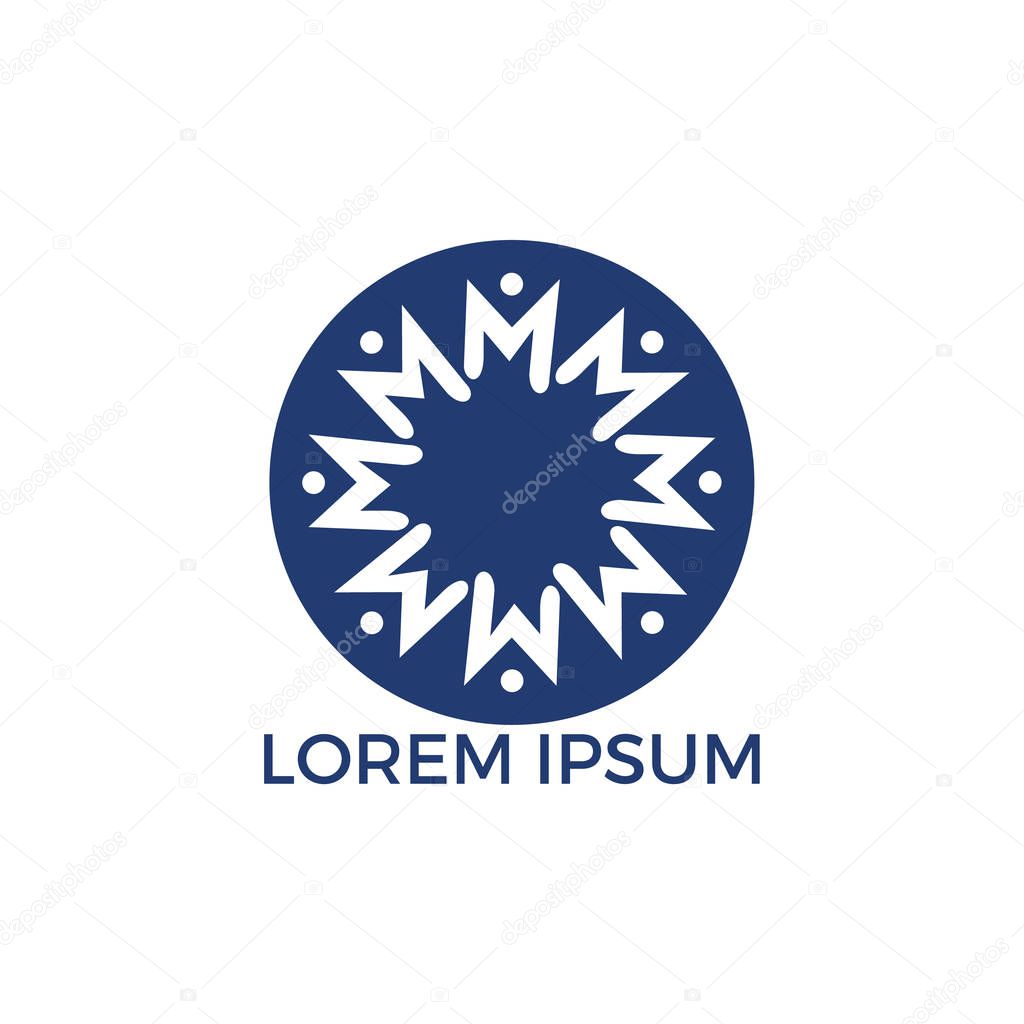 Human Character group and team vector logo design. Business and Community logo. Teamwork symbol. Social logo. Partnership people icon.