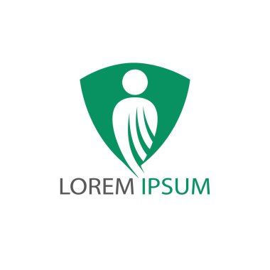 İnsan karakteri sağlık logo tasarımı. Fitness ve sağlık soyut logo tasarımı. Etkin insan logo tıbbi logo kavramı.