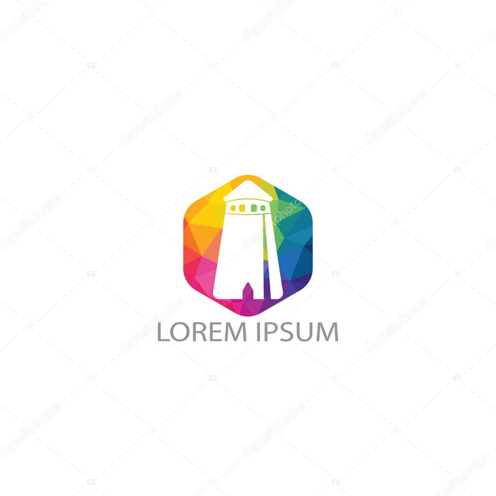 Castle vector logo design. Castle Tower logo Template Vector.