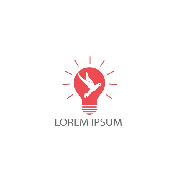 Lamp Duif Vogel Logo Ontwerp Vliegende Vogel Logo Ontwerp Animal — Stockvector