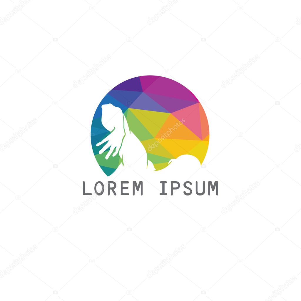 Swimming Logo. Swimmer icon with caption. Swimming or Swimmer Logo. Vector illustration