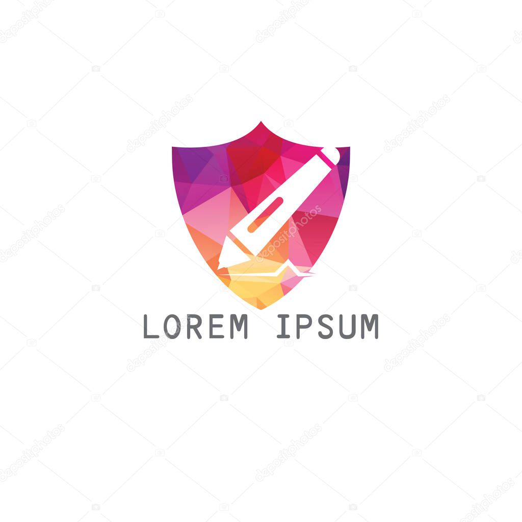 Creative vector symbol for article writing. Publisher and publication logo design. Education sign.