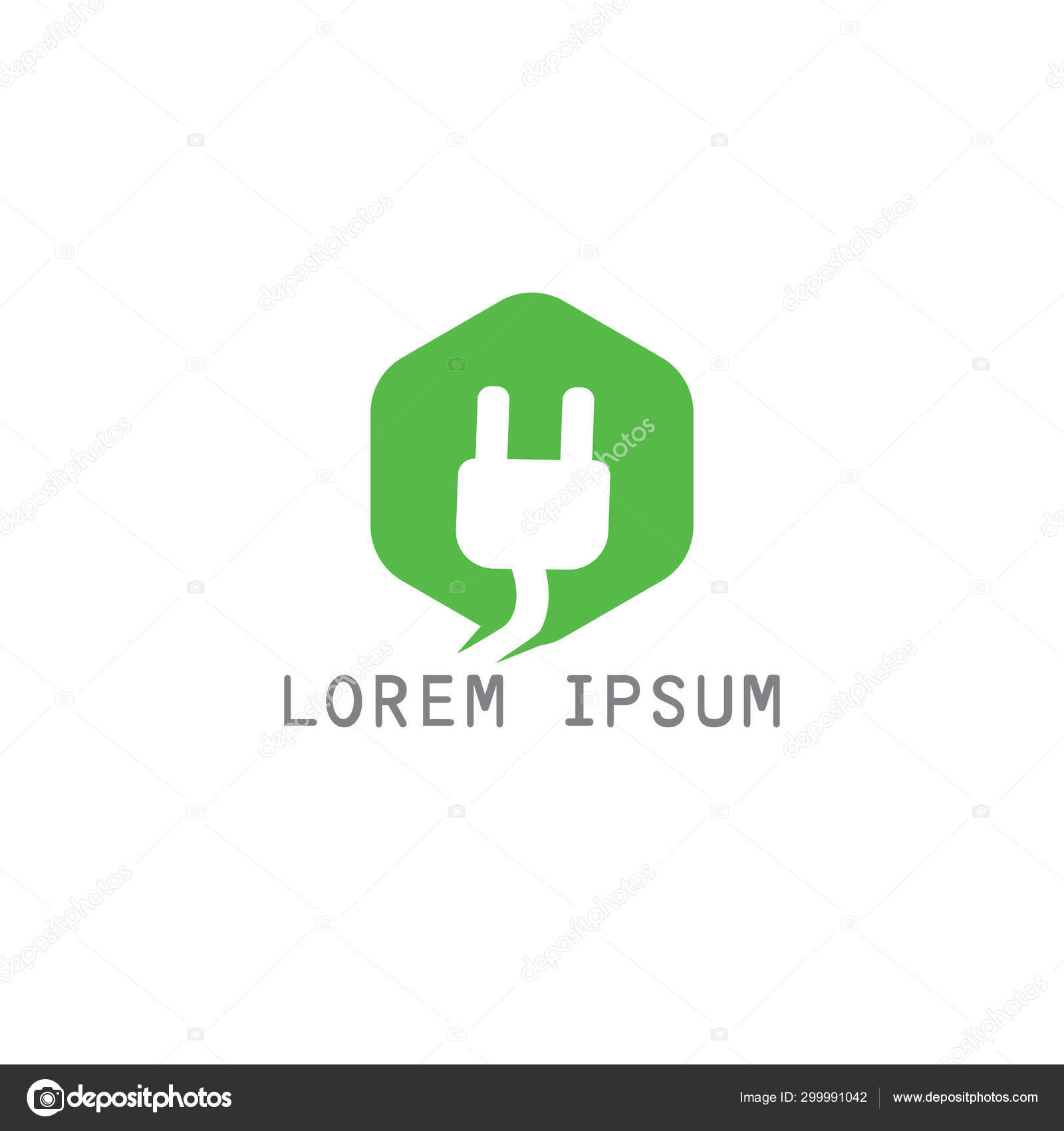 Electric Plug Logo Graphic Design Template Vector ⬇ Vector Image by