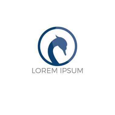 Kuğular logo tasarımı. Kuş logosu işareti. Güzellik logosu işareti.