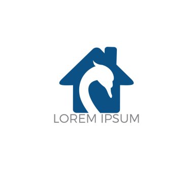 Kuğular logo tasarımı. Kuş logosu işareti. Ev Güzellik logo işareti.