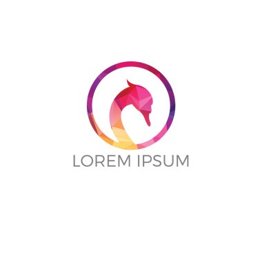 Kuğular logo tasarımı. Kuş logosu işareti. Güzellik logosu işareti.
