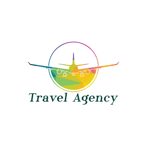 Pesawat Airline Logo Label Perjalanan Perjalanan Udara Simbol Pesawat Ilustrasi - Stok Vektor