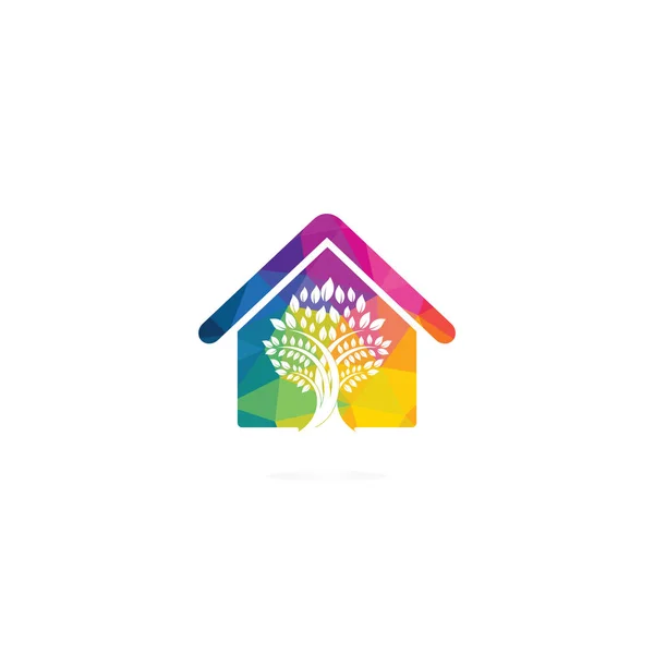 Projeto Logotipo Casa Verde Projeto Logotipo Casa Árvore — Vetor de Stock