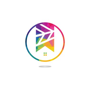 Yaratıcı Emlak logo tasarımı. Emlak ve inşaat Logo tasarımı. Emlak hizmeti, inşaat, büyüme ev, ev concept yukarı ok.