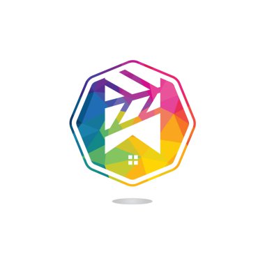 Yaratıcı Emlak logo tasarımı. Emlak ve inşaat Logo tasarımı. Emlak hizmeti, inşaat, büyüme ev, ev concept yukarı ok.