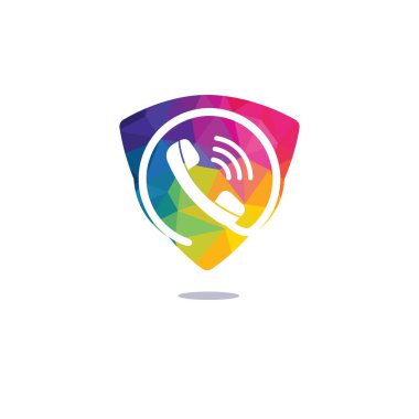 Telefon logo şablonu tasarım. Modern çerçeve vektör tasarımı ile telefon logo.