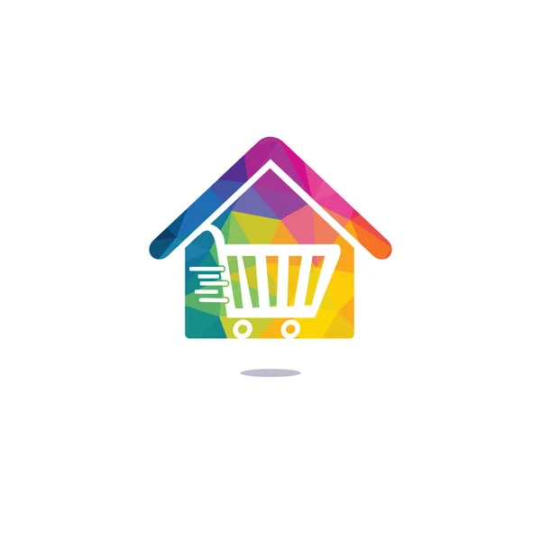 Design Des Logokonzepts Für Den Warenkorb Shop Home Logotype Home — Stockvektor