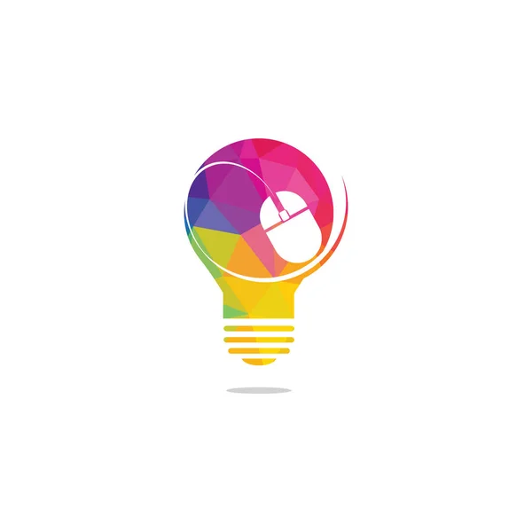 Computermaus Und Glühbirnen Logo Design Online Idee Logo Design Online — Stockvektor