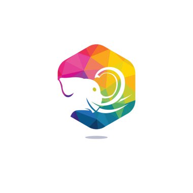 Fil vektör logo tasarımı. Yaratıcı fil soyut logo tasarımı.