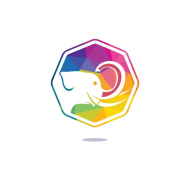 Fil vektör logo tasarımı. Yaratıcı fil soyut logo tasarımı.