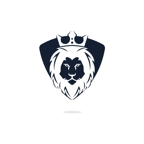 Lew Głowy Projekt Wektor Logo Lew Król Koncepcja Głowy Znak — Wektor stockowy