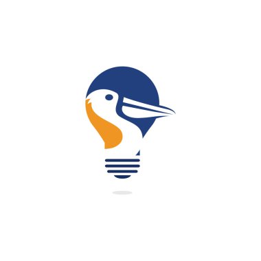 Pelikan vektör logo tasarımı. Pelikan Hayvan İkonu vektör illüstrasyon amblemi.