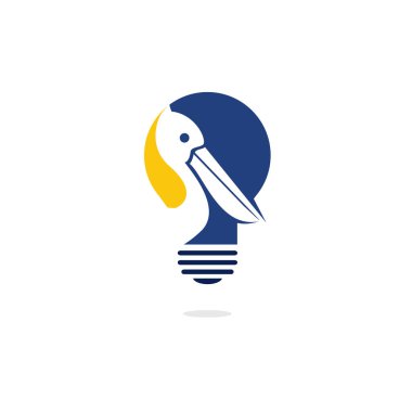 Pelikan vektör logo tasarımı. Pelikan Hayvan İkonu vektör illüstrasyon amblemi.