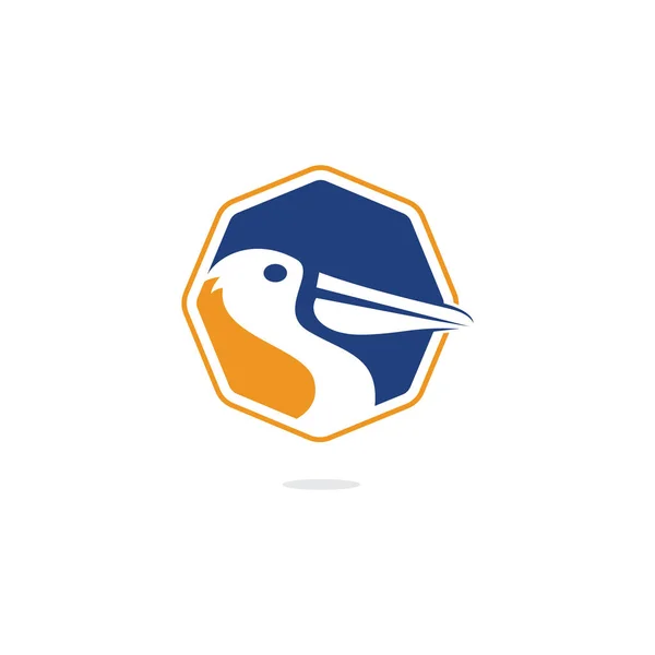 Pelican Wektor Projekt Logo Herb Ilustracja Wektor Pelikan Ikona Zwierząt — Wektor stockowy