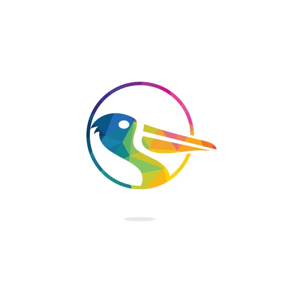 Pelikan Vektör Logo Tasarımı Pelikan Hayvan Konu Vektör Illüstrasyon Amblemi — Stok Vektör