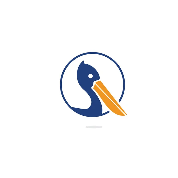 Pelican Wektor Projekt Logo Herb Ilustracja Wektor Pelikan Ikona Zwierząt — Wektor stockowy