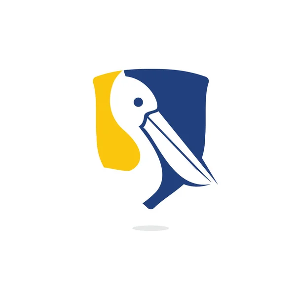 Pelican Vector Logo Ontwerp Vector Illustratie Embleem Van Pelikaan Dierlijke — Stockvector