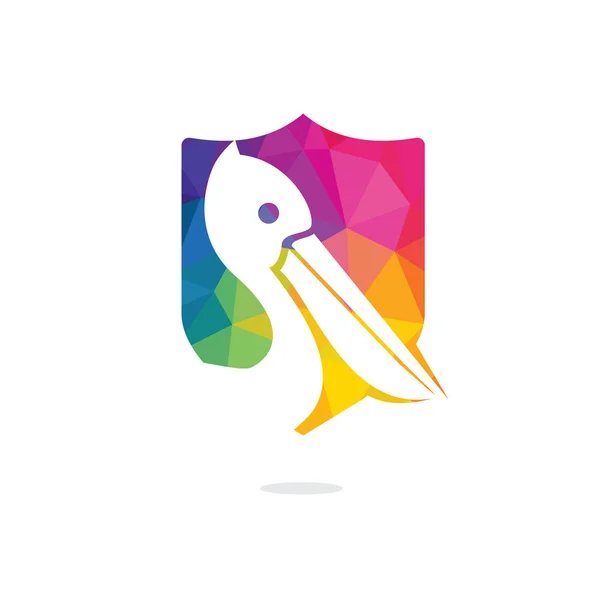 Pelican Vector Logo Ontwerp Vector Illustratie Embleem Van Pelikaan Dierlijke — Stockvector