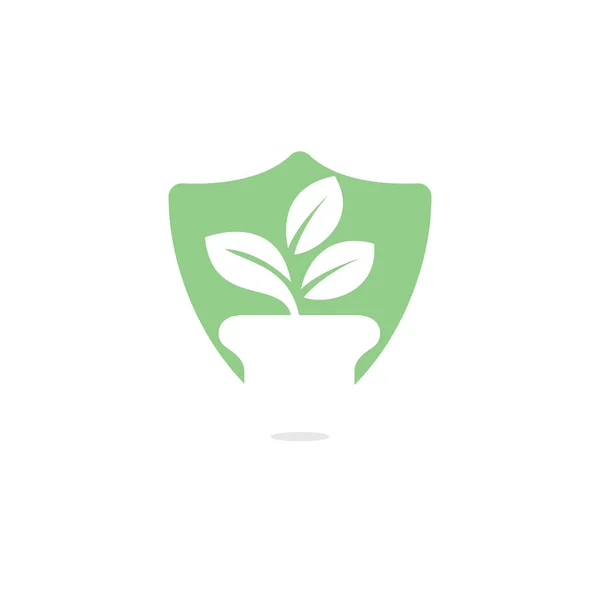 Квітковий Горщик Логотип Рослини Логотип Вирощування — стоковий вектор