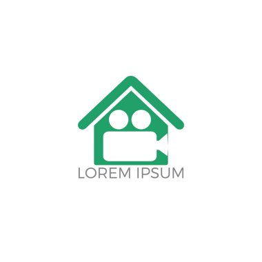 Video Studio soyut logo tasarımı. House & film veya film cam logo tasarımı.