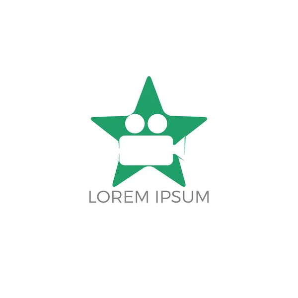 Σχεδιασμός Λογότυπου Πολυμέσων Star Αστέρι Φιλμ Ταινία Βίντεο Σχεδιασμό Λογότυπο — Διανυσματικό Αρχείο