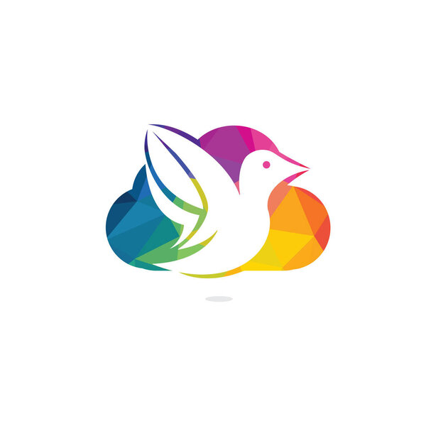 Cloud bird vector logo design. Creative bird and cloud icon.